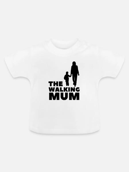 The Walking Mum - Baby Bio-T-Shirt mit Rundhals - Weiß