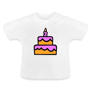 3. Geburtstag - Baby Bio-T-Shirt mit Rundhals - Weiß - Vorne