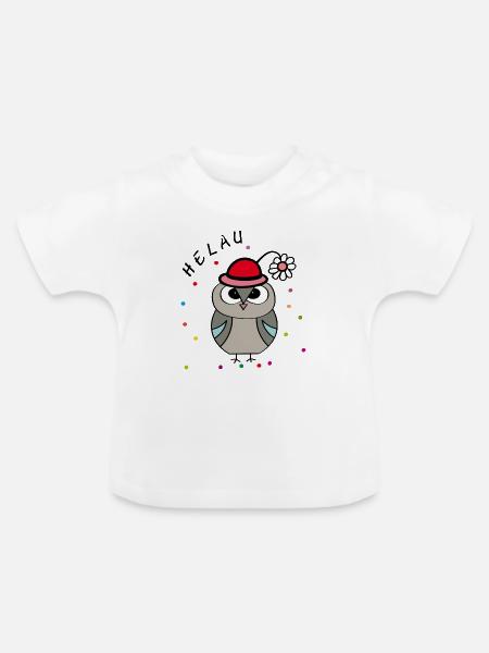 Helau Fasching Eule - Baby Bio-T-Shirt mit Rundhals - Weiß