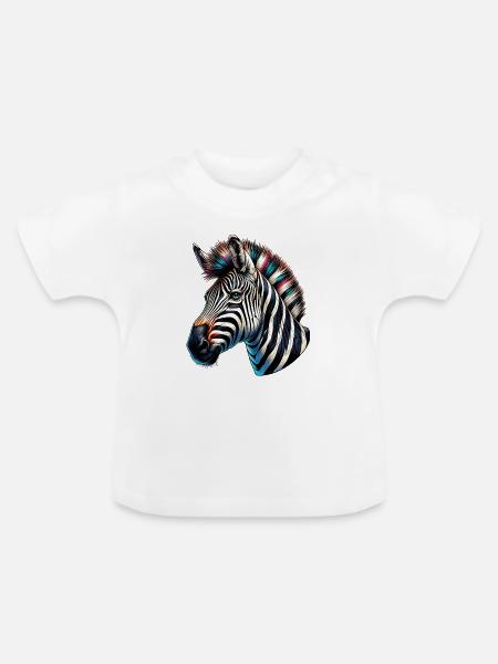 Zebra - Baby Bio-T-Shirt mit Rundhals - Weiß