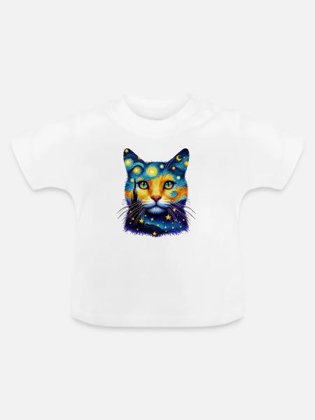 Katze - Baby Bio-T-Shirt mit Rundhals - Weiß