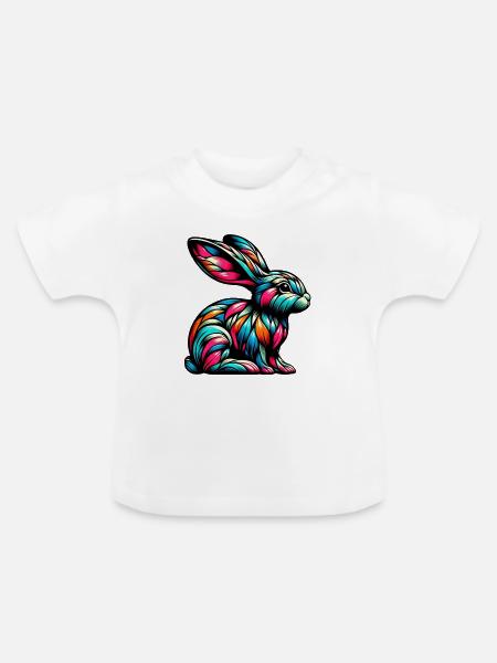Kaninchen - Baby Bio-T-Shirt mit Rundhals - Weiß