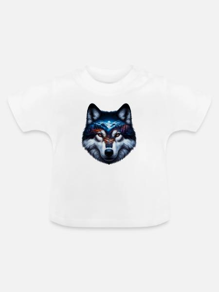 Wolf - Baby Bio-T-Shirt mit Rundhals - Weiß