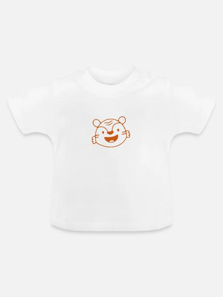 Mächtiger Tiger - Baby Bio-T-Shirt mit Rundhals - Weiß