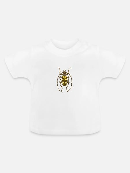 Eleganter Langenhornkäfer - Baby Bio-T-Shirt mit Rundhals - Weiß