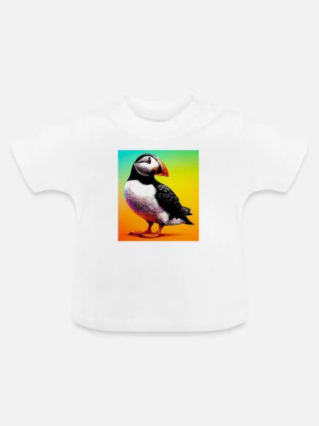 Papageitaucher - Baby Bio-T-Shirt mit Rundhals - Weiß
