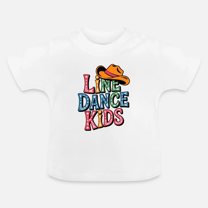 Danse en ligne Enfants - T-shirt bio col rond Bébé - blanc