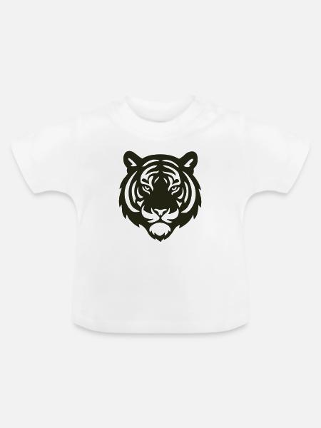Tiger Silhouette - Baby Bio-T-Shirt mit Rundhals - Weiß