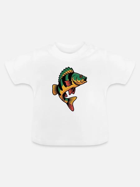 Kunterbunter Barsch - Baby Bio-T-Shirt mit Rundhals - Weiß