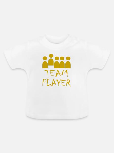 Teamspieler Silhouette  - Baby Bio-T-Shirt mit Rundhals - Weiß