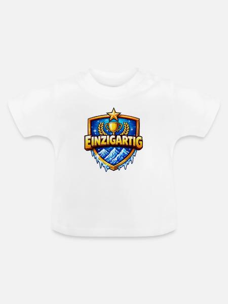 Einzigartig Trophy Wappen - Baby Bio-T-Shirt mit Rundhals - Weiß
