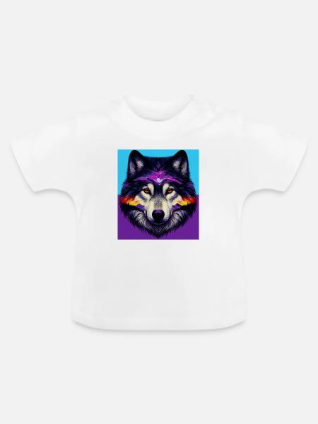 Wolf - Baby Bio-T-Shirt mit Rundhals - Weiß