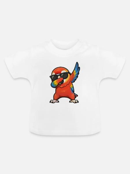 Dabbing Ara - Baby Bio-T-Shirt mit Rundhals - Weiß