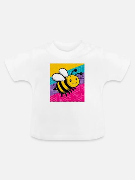 Biene - Baby Bio-T-Shirt mit Rundhals - Weiß