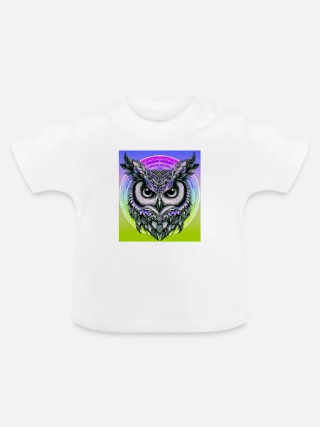 Eule - Baby Bio-T-Shirt mit Rundhals - Weiß