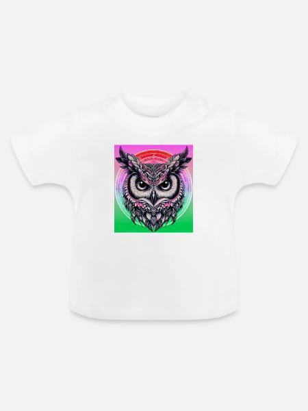 Eule - Baby Bio-T-Shirt mit Rundhals - Weiß