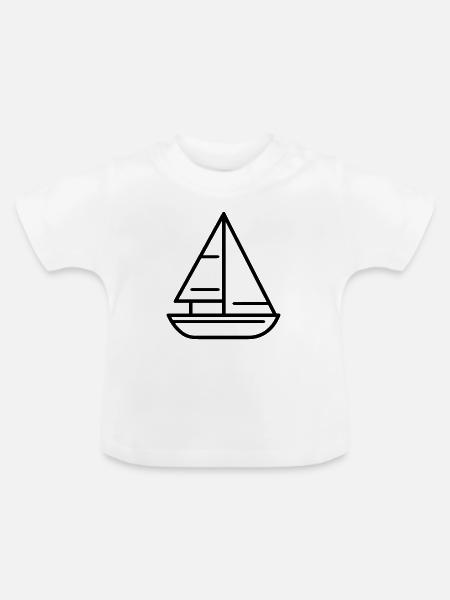 Segelschiff - Baby Bio-T-Shirt mit Rundhals - Weiß