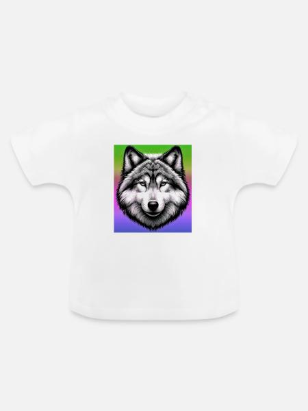 Wolf - Baby Bio-T-Shirt mit Rundhals - Weiß
