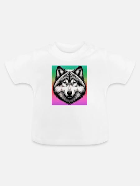 Wolf - Baby Bio-T-Shirt mit Rundhals - Weiß