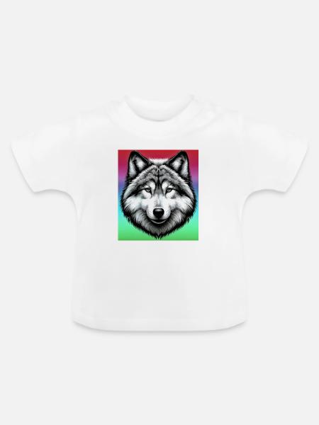 Wolf - Baby Bio-T-Shirt mit Rundhals - Weiß