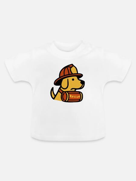 Rettungshund Feuerwehr Icon - Baby Bio-T-Shirt mit Rundhals - Weiß