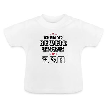 Beweis Spucken Sabbern Babylatz Baby Säugling - Baby Bio-T-Shirt mit Rundhals - Weiß - Vorne