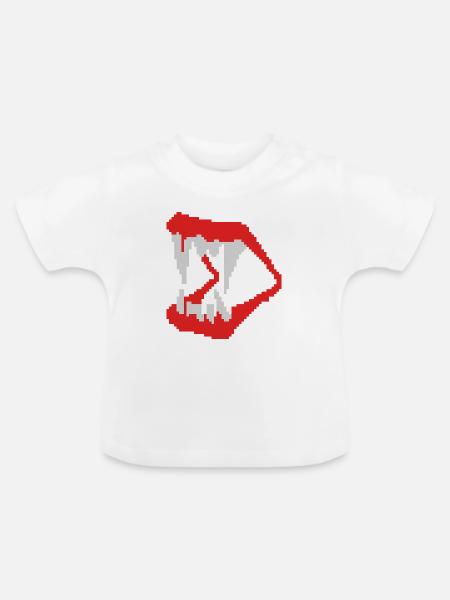 8bit vamp teeth - Baby Bio-T-Shirt mit Rundhals - Weiß