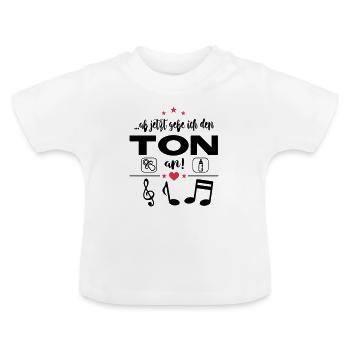 Ton angeben Geschrei Gebrüll Baby Sprüche - Baby Bio-T-Shirt mit Rundhals - Weiß - Vorne