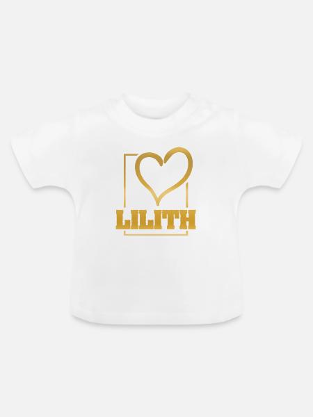 Maedchenname Lilith - Baby Bio-T-Shirt mit Rundhals - Weiß