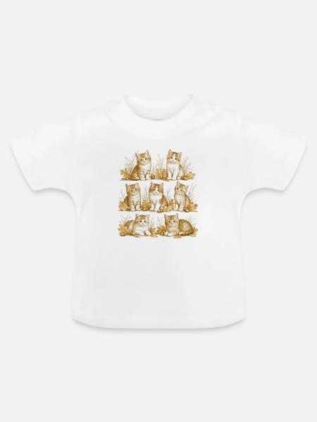 Kitten Nature - Baby Bio-T-Shirt mit Rundhals - Weiß