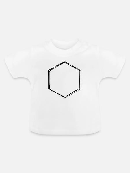 Sechseck handgezeichnet - Baby Bio-T-Shirt mit Rundhals - Weiß