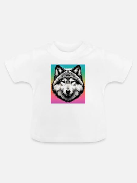 Wolf - Baby Bio-T-Shirt mit Rundhals - Weiß