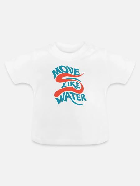 Move like water - Baby Bio-T-Shirt mit Rundhals - Weiß