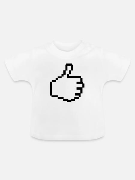 Pixel Like Hand - Baby Bio-T-Shirt mit Rundhals - Weiß