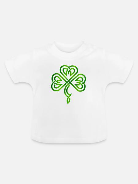 Irisches Kleeblatt - Baby Bio-T-Shirt mit Rundhals - Weiß