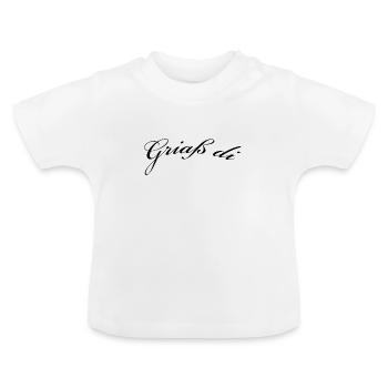 Griaß di - Allgäuer Design - Hallo - Baby Bio-T-Shirt mit Rundhals - Weiß - Vorne