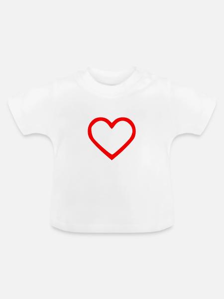 Herzform - Baby Bio-T-Shirt mit Rundhals - Weiß