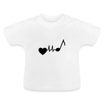 Musik Note Herzschlag Musiker Dirigent Frequenz - Baby Bio-T-Shirt mit Rundhals - Weiß - Vorne