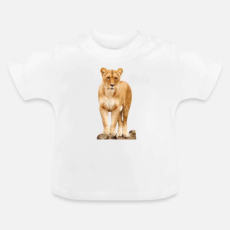 lion - T-shirt bio col rond Bébé - blanc