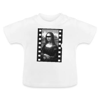 Mona Lisa in slide frame - Baby Organic T-Shirt with Round Neck - white - Front
