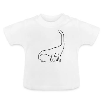 Dino - Baby Organic T-Shirt with Round Neck - white - Front