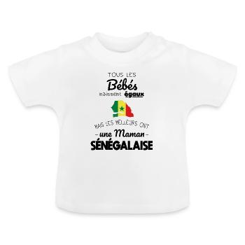 Bébés égaux meilleurs ont une maman Sénégalaise - T-shirt bio col rond Bébé - blanc - Devant