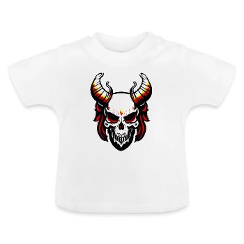 Crâne de démon - T-shirt bio col rond Bébé - blanc - Devant