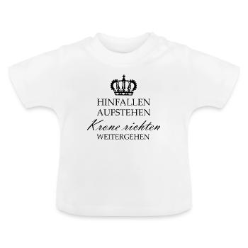 Hinfallen aufstehen Geschenk Geschenkidee - Baby Bio-T-Shirt mit Rundhals - Weiß - Vorne