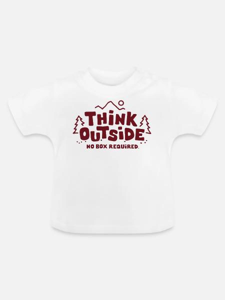 Think Outside Geschenk Idee - Baby Bio-T-Shirt mit Rundhals - Weiß
