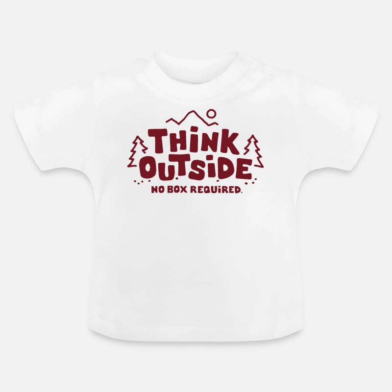 Think Outside Geschenk Idee - Baby Bio-T-Shirt mit Rundhals - Weiß