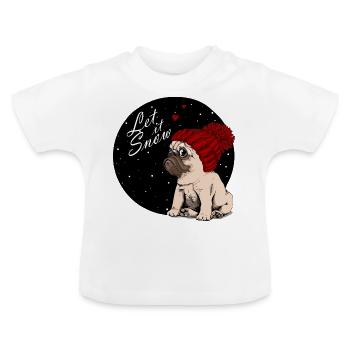Let it Snow - Carlin de Noël - T-shirt bio col rond Bébé - blanc - Devant