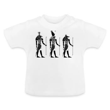 Égypte Hiéroglyphes pyramides - T-shirt bio col rond Bébé - blanc - Devant