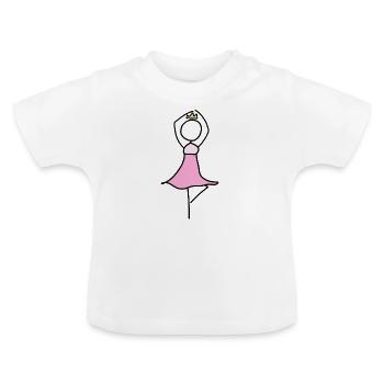 princesse danseuse - T-shirt bio col rond Bébé - blanc - Devant