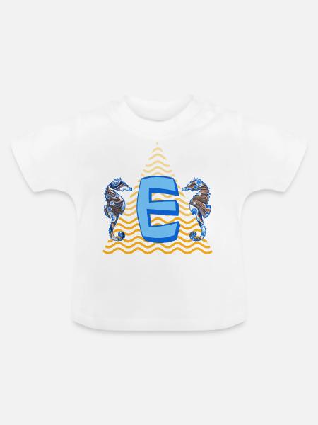 seepferdchen e 262 e - Baby Bio-T-Shirt mit Rundhals - Weiß